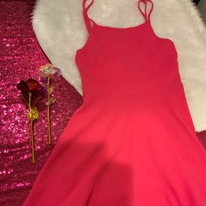 Spaghetti Strap A line Pink Dress